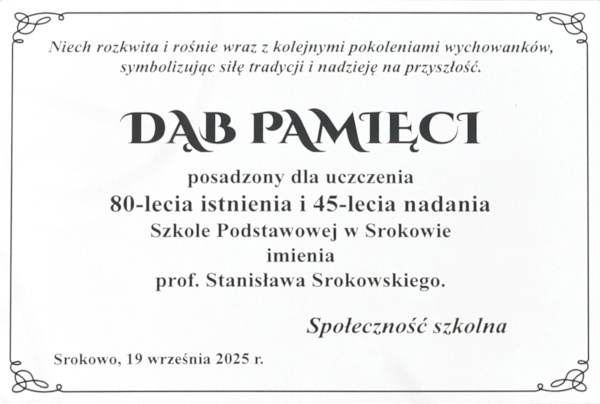 POSADZENIE DĘBU PAMIĘCI